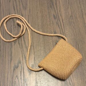 Light Tan Textured Crossbody Bag